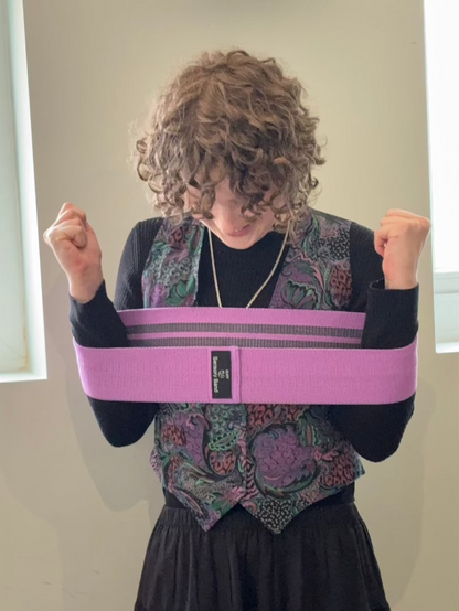 Person stretching a band