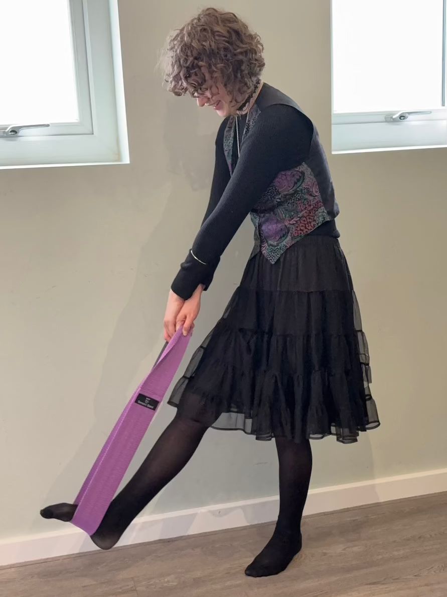 Person pulling a resistance band
